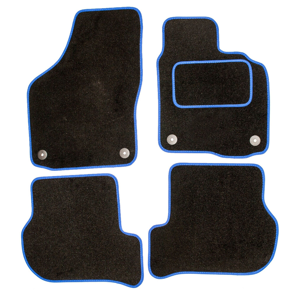 Sakura Ww0926bu Tailored Mats, Kia Ceed Mk2 2012-18 Carpet Heelpad, Trim Black/Blue 5051226552649