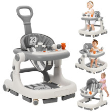 Baby Walker,3-in-1 Baby Walker with Anti-Rollover Design & Adjustable Height,Sensory Push Walker with Lights/Music,Walkers for Boys and