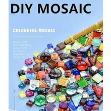 BTMIEY 200g Mixed Color Crystal Mosaic Tiles, Tiny Mini Mosaic Tile DIY Hobbies Children Handmade Crystal Craft for Craft Bathroom Kitchen Home
