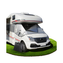 Ezcasch Thermal Windscreen Cover Silver with External Zip for Fiat Ducato Citroen Relay X250/290 Peugeot Boxer from 2006-2024 Motorhome Campervan Win