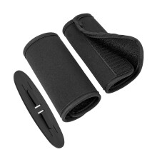 Chest Strap with Belt Protector Set, 3 Pack, in Black, for high Chair Belt Systems, Cover Made of Soft Neoprene with Hook-Loop