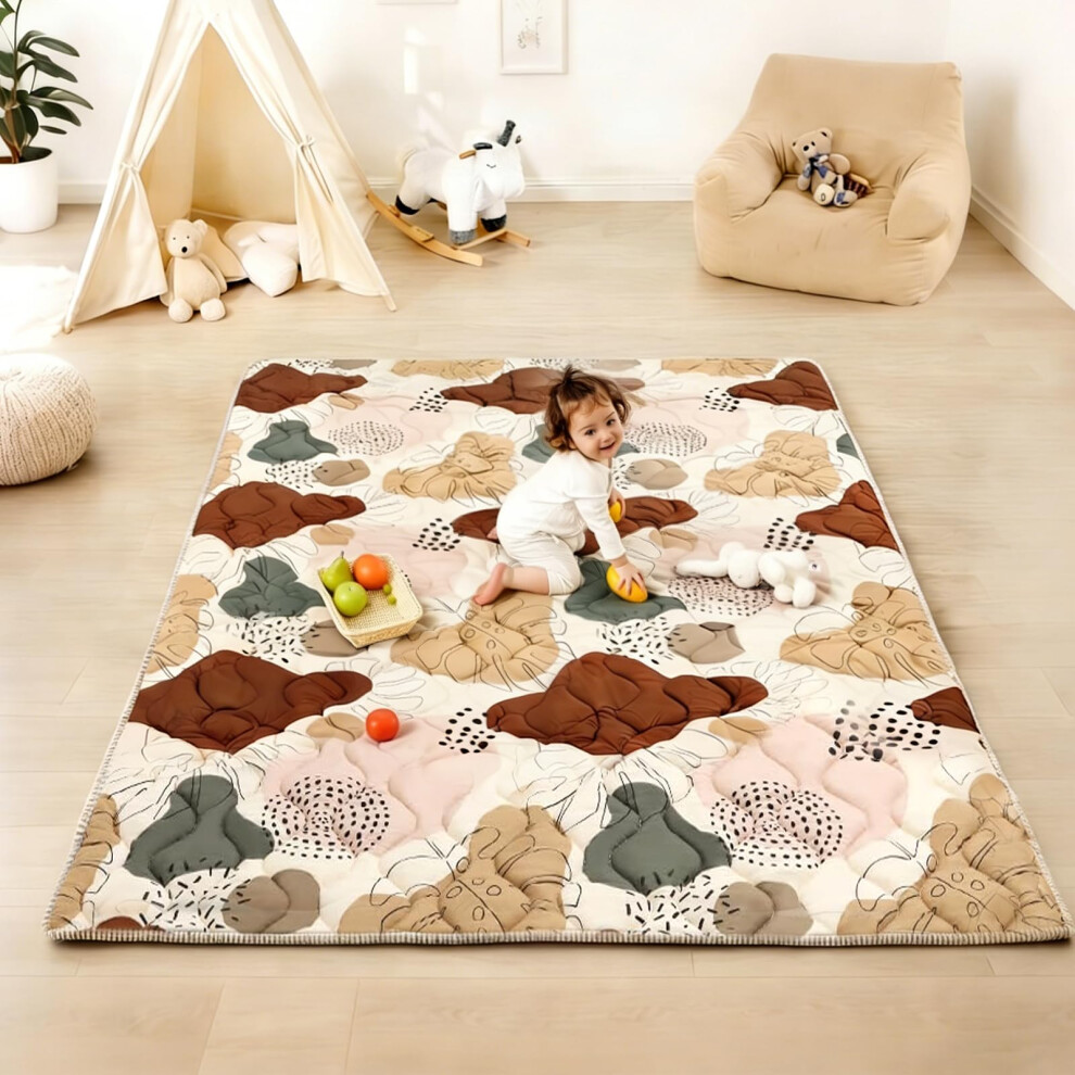 Lambluefly Baby Play Mats For Floor, Baby Mats For Floor Play 200X180cm, Thickened Playmat For Babies, Anti-Slip Mat, Machine Washable, Foldable Play