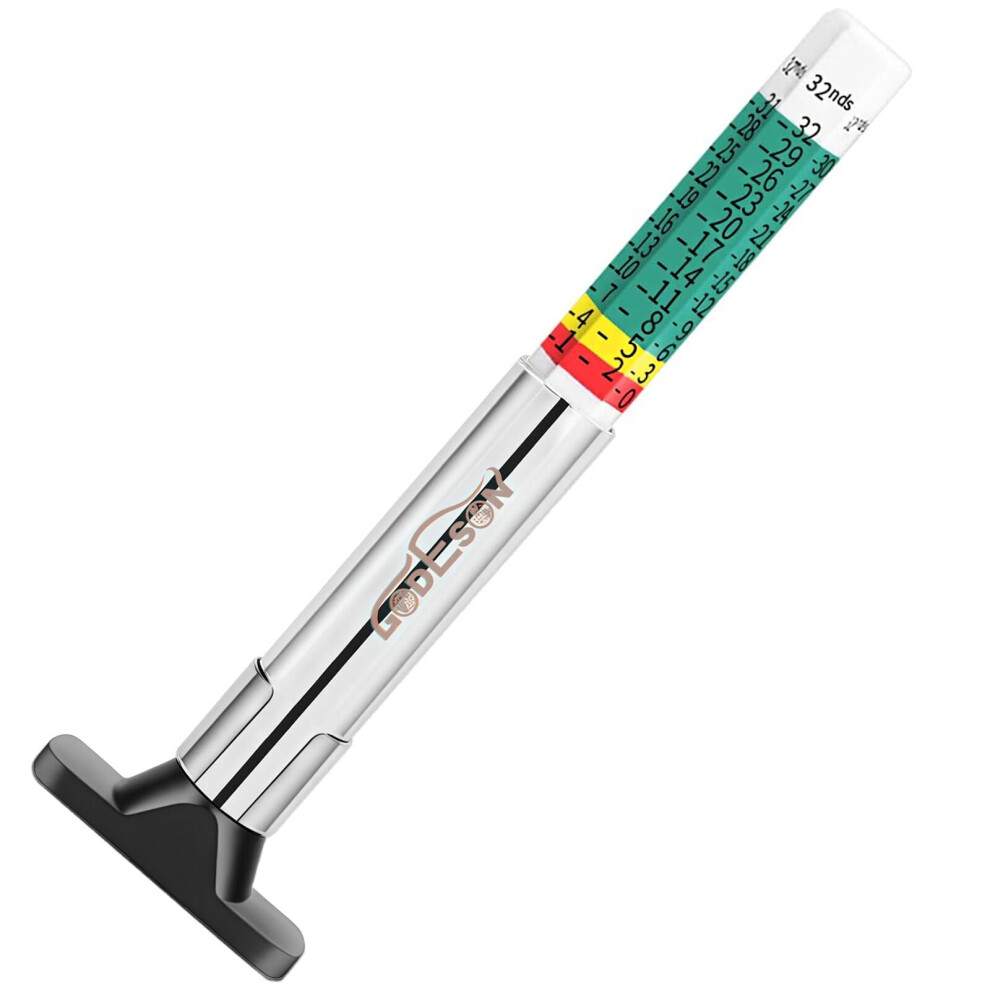 Godeson Tyre Tread Depth Gauge Uk, 6-Sided Smart Color Coded Tyre Depth Measurement Tool In 25Mm/32Nds 5051226452161