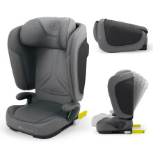 Kinderkraft UNITY2 Car Seat I-Size 100-150 cm, Child Seat with Isofix up to 12 Years, Safety Systems, Easy to Clean, Breathable Cover Material, Grey