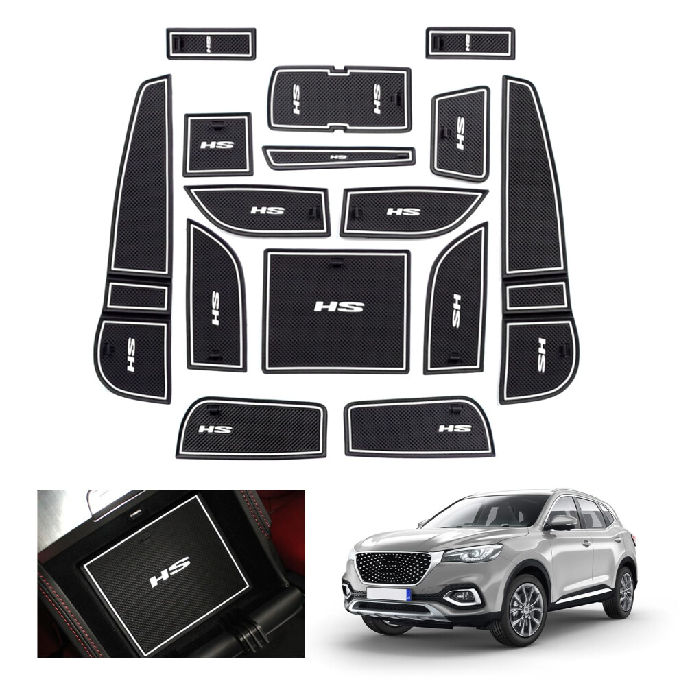Gafat Mg Hs/Ehs Ev/Hs Plug-In Hybrid 2018-2023 2024 Non-Slip Rubber Mats - Centre Console, Storage Box, Door Seam (White) White 5051226465734