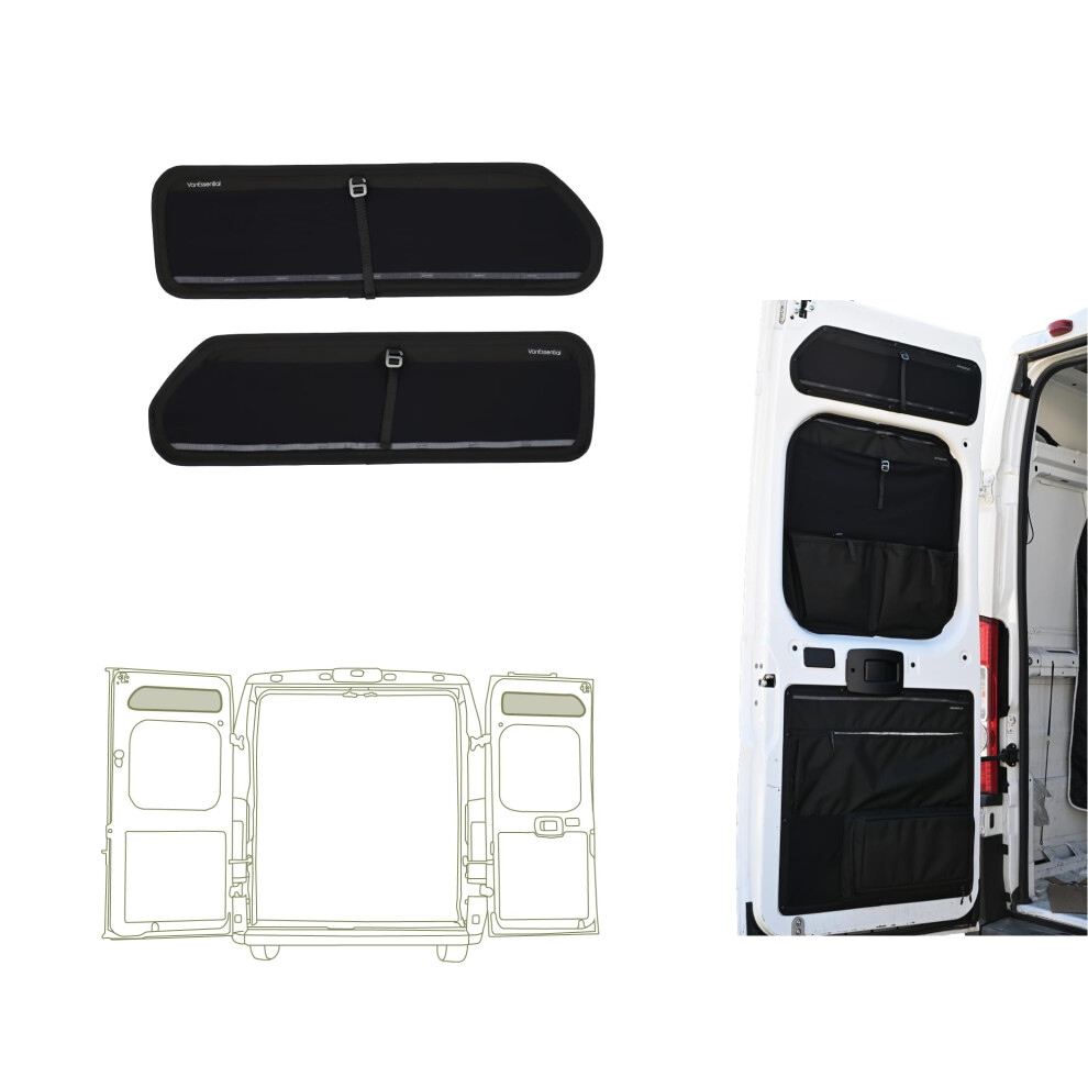 Vanessential Rear Door Upper Storage Panels (Pair) Designed For Ram Promaster High Roof (Van Years 2014 To Current Model) 5051226470165