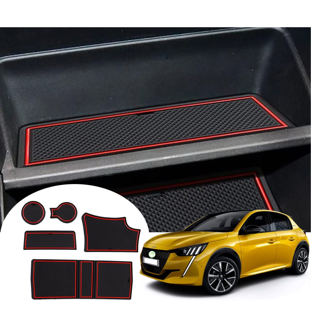 Gafat Compatible With Peugeot 208 2008 Gt Line 2026 2025-2020 Non-Slip Mats, E-208 E-2008 Restyling Rubber Mats Uk Rhd For Centre Console 5051226465772