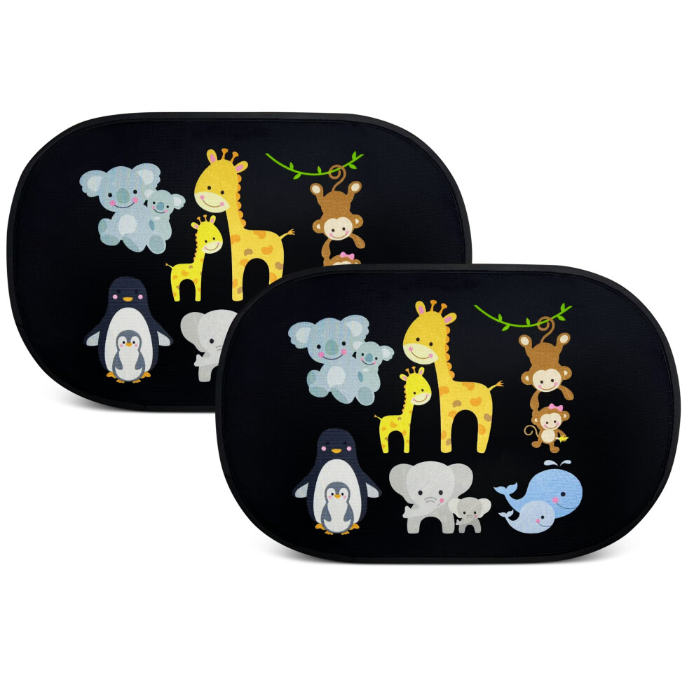 Heckbo 2X Car Sun Visor With 8 Suction Cups - Different Designs - 44X36 Or 48X31cm Car Window Side Sunshade Car Sun Visor Side For Baby Kids Girls
