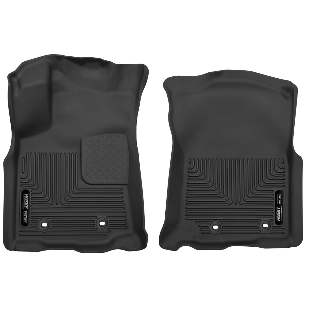 Husky Liners X-Act Contour Floor Mats | Fits 2018-2023 Toyota Tacoma Double/Access Cab W/Auto Trans | Front Row, 2-Pc - 53751 Black 5051226482496