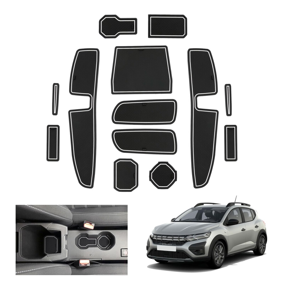 Gafat Dacia Sandero 3 / Sandero Stepway Iii 2025 2026-2021 Non-Slip Mats, Rubber Mats For Centre Console, Door Seam, Dacia Sandero 3 Accessories 5051226465017