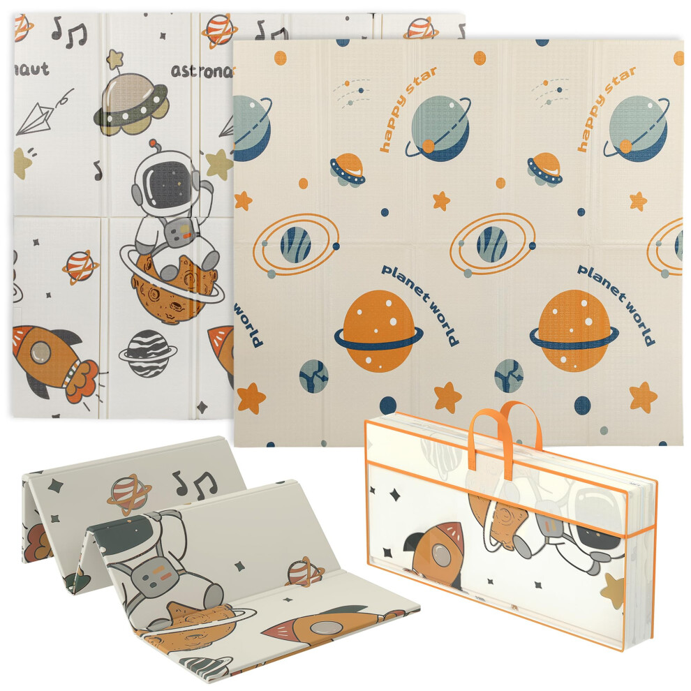 Baby Play Mat Double Sided, Foldable & Reversible Activity Playmat, Waterproof Kids Foam Crawling Mat For Outdoor Indoor Playtime Picnics Aiyaplay