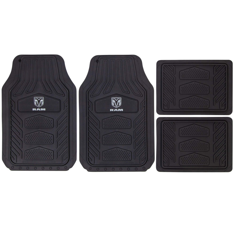 Plasticolor 001672R25 Dodge Ram Weatherpro 4 Piece Logo Floor Mat Set Gray 5051226480287