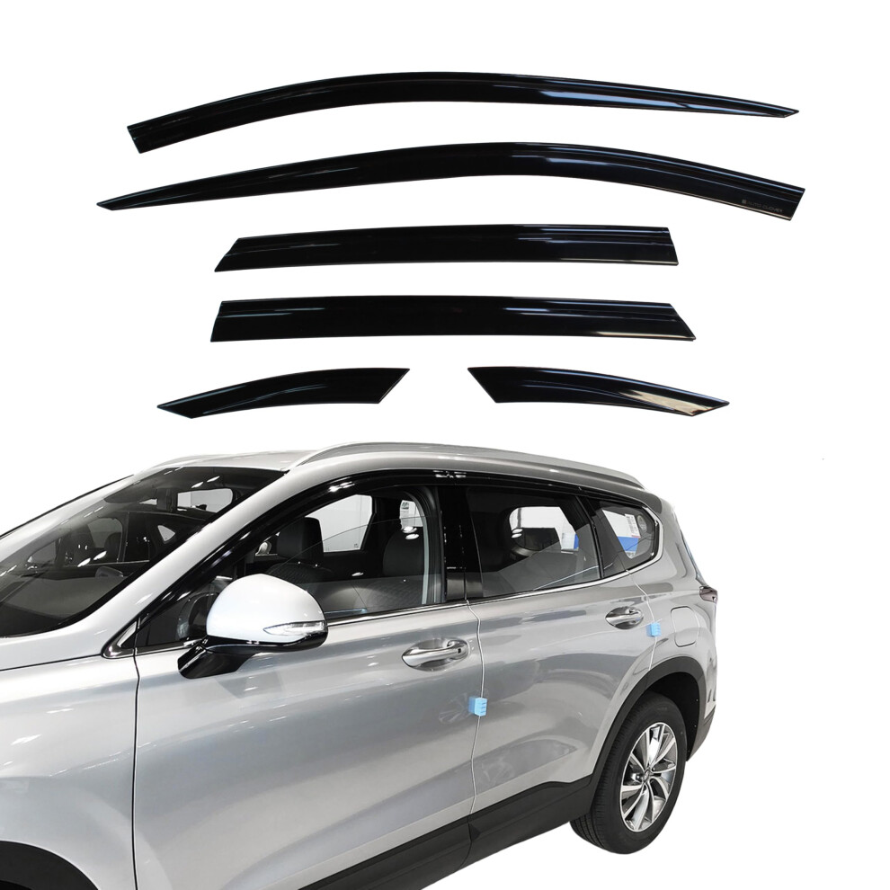 Auto Clover Wind Deflectors Set For Hyundai Santa Fe 2019-2023 (6 Pieces) 5051226486586