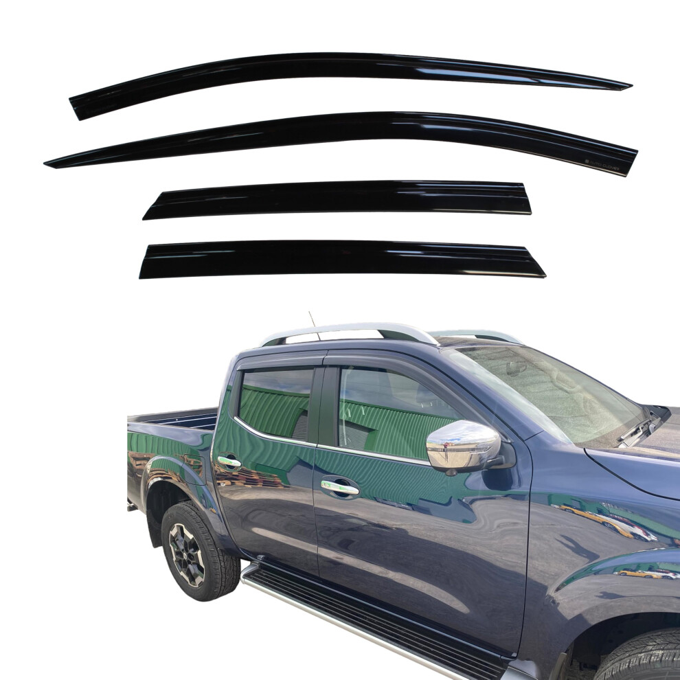 Auto Clover Wind Deflectors For Nissan Navara 2015+ Double Cab (4 Pieces) 5051226486616