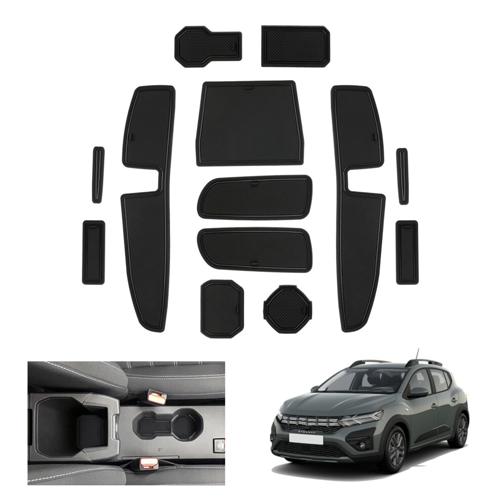 Gafat Dacia Sandero 3 / Sandero Stepway Iii 2025 2026-2021 Non-Slip Mats, Rubber Mats For Centre Console, Door Seam, Dacia Sandero 3 Accessories 5051226465161