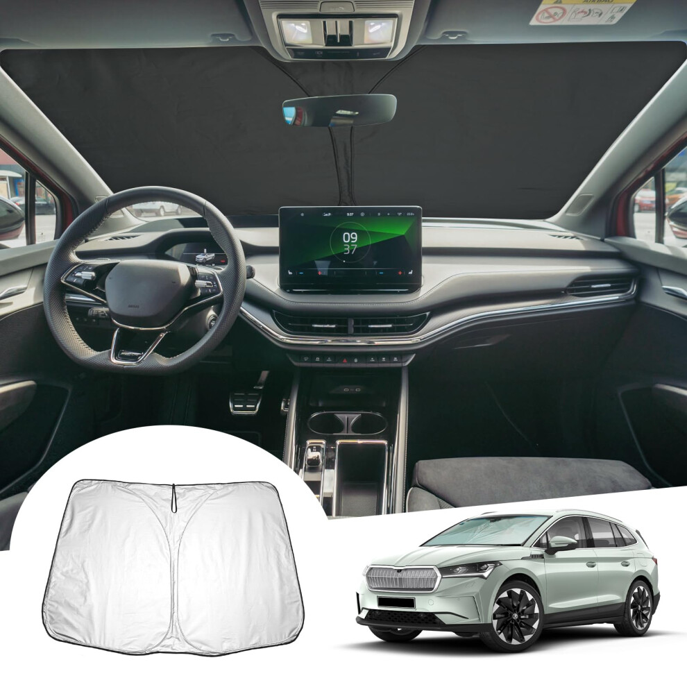 Gafat Compatible With Skoda Enyaq Elroq Rs Sportline 2021-2025 2026 Sunshade Cover, Sun Protection Front Windscreen Inside 5051226477584