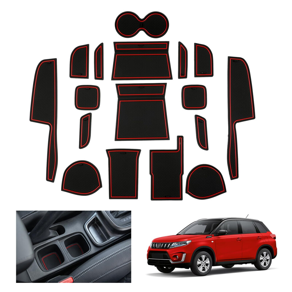 Gafat Suzuki Vitara Ly Iv-4 Hybrid 2016-2023 Non-Slip Mats - Centre Console, Door Seam Mats, Suzuki Vitara Accessories 5051226466489