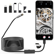 1920P Endoscope Snake Inspection Camera, Type C Borescope, Scope Camera with 8 LED Lights for Android and iOS Smartphone, iPhone, iPad, Samsung (16.5