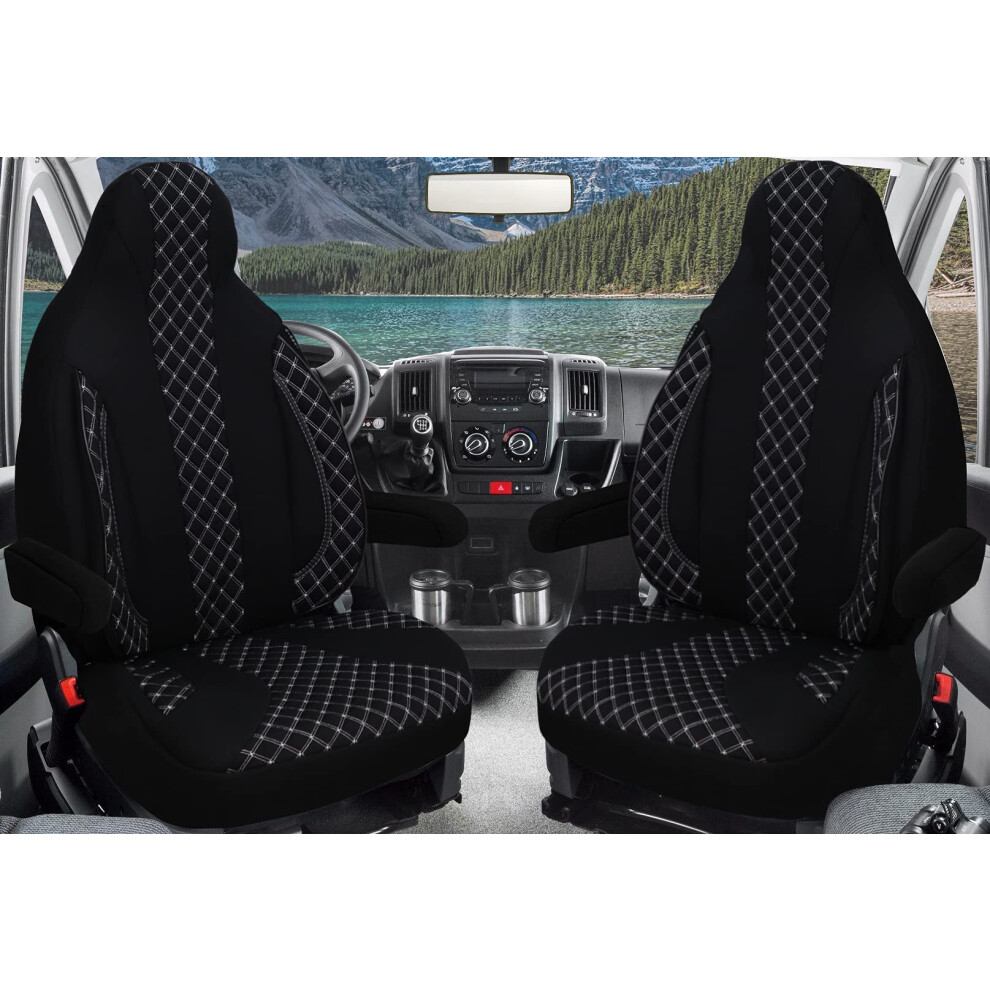 Bremer SitzbezãGe Custom Seat Covers Protective Covers Pilot Seats Driver & Passenger Set Compatible With Motorhome Fiat Ducato, Pã¶Ssl, Knaus, Adria 5051226484421