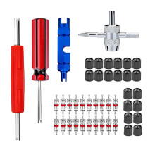 Zernavith 44Pcs Tyre Valve Core Removal Tool,Tyre Valves Repair Kit,Car Bike Tyre-Valve Core Tool Set,for Easy Tire Maintenance,Valve Removal Tool