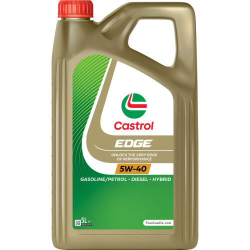 Castrol Castrol EDGE 5W-40, Advanced Fully Synthetic Engine Oil, Meets ACEA C3 & API SN/CF Specifications, 5L