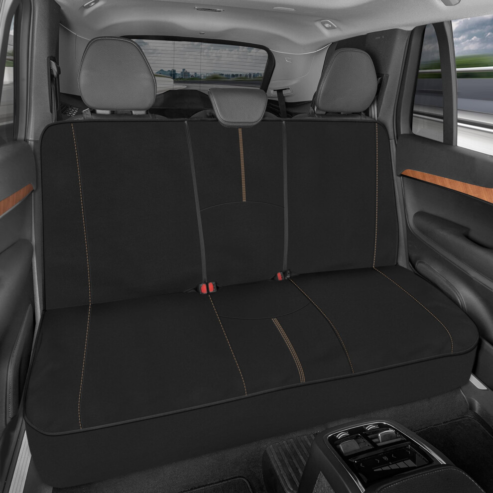 Motor Trend Spillguard Waterproof Rear Bench Car Seat Cover, Stitching Â Split Bench Rear Seat Protector With Neoprene Padding Beige 5051226485299