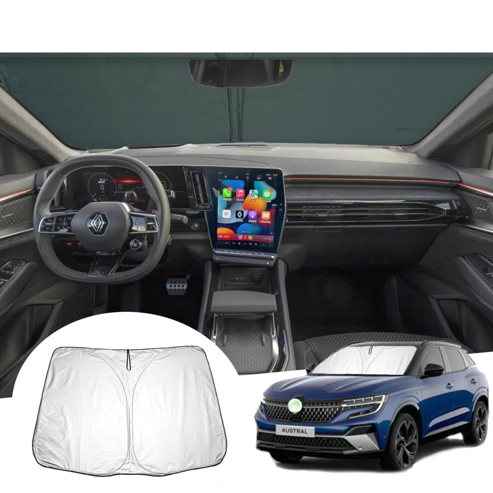 Gafat Compatible With Renault Austral/Rafale/Espace 6 2023-2025 2026 Sun Protection Front Windscreen Inside 5051226477287