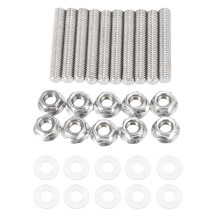 X AUTOHAUX 10pcs Stainless Steel Exhaust Manifold Bolt Stud Hardware for Car