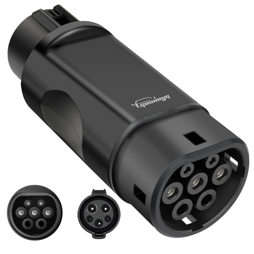 Guwieyg Type 1 To Type 2 Adapter, Fit For Type2 Evs, Ev Charging Adapter Sae J1772 To Iec62196 Ev Charger Adapter 5051226451485