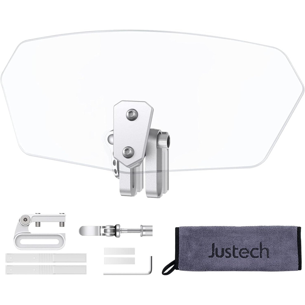 Justech Motorbike Wind Deflector Motorcycle Windscreen Adjustable Clip On Windshield Extension Universal For Motorcycle 5009341224644