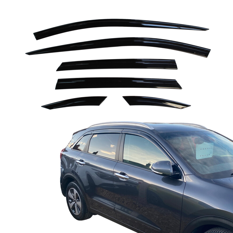 Auto Clover Wind Deflectors Set For Kia Niro 2016-2021 (6 Pieces) 5051226488276