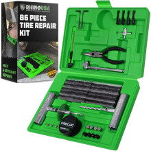 Rhino USA Tyre Repair Kit (86-Piece) Professional Heavy-Duty Tyre