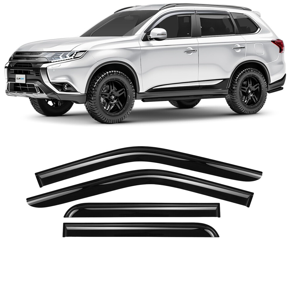 Clim Art Tape-On Wind Deflectors For/Compatible With Mitsubishi Outlander Iii 2012-2021 - Rain Deflector - Car Accessories - Car Wind Deflectors 5051226485923