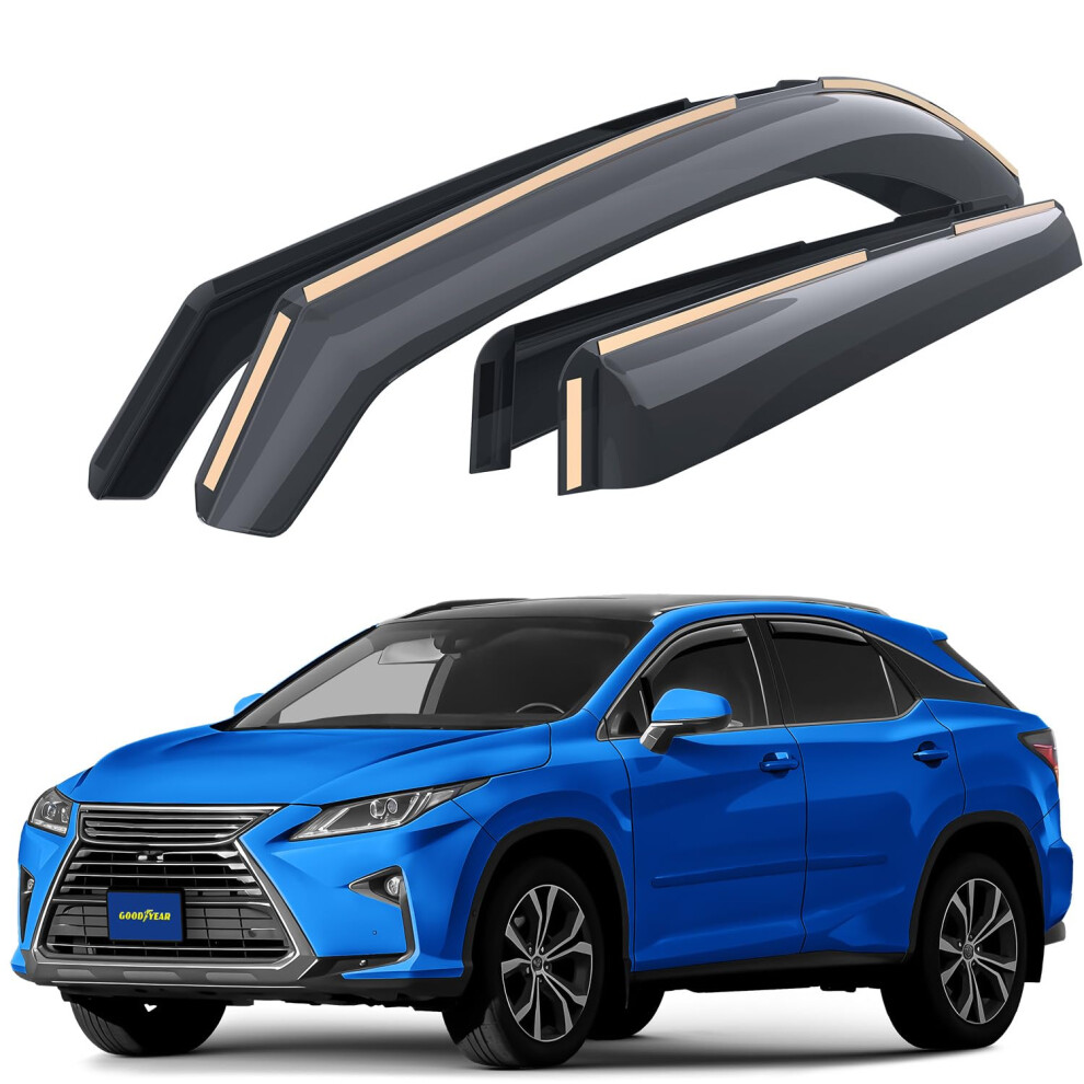 Goodyear In-Channel Wind Deflectors For/Compatible With Lexus Rx 2015-2022 Suv - Car Accessories - Rain Deflectors - Let Fresh Air In During Rain 5051226486555