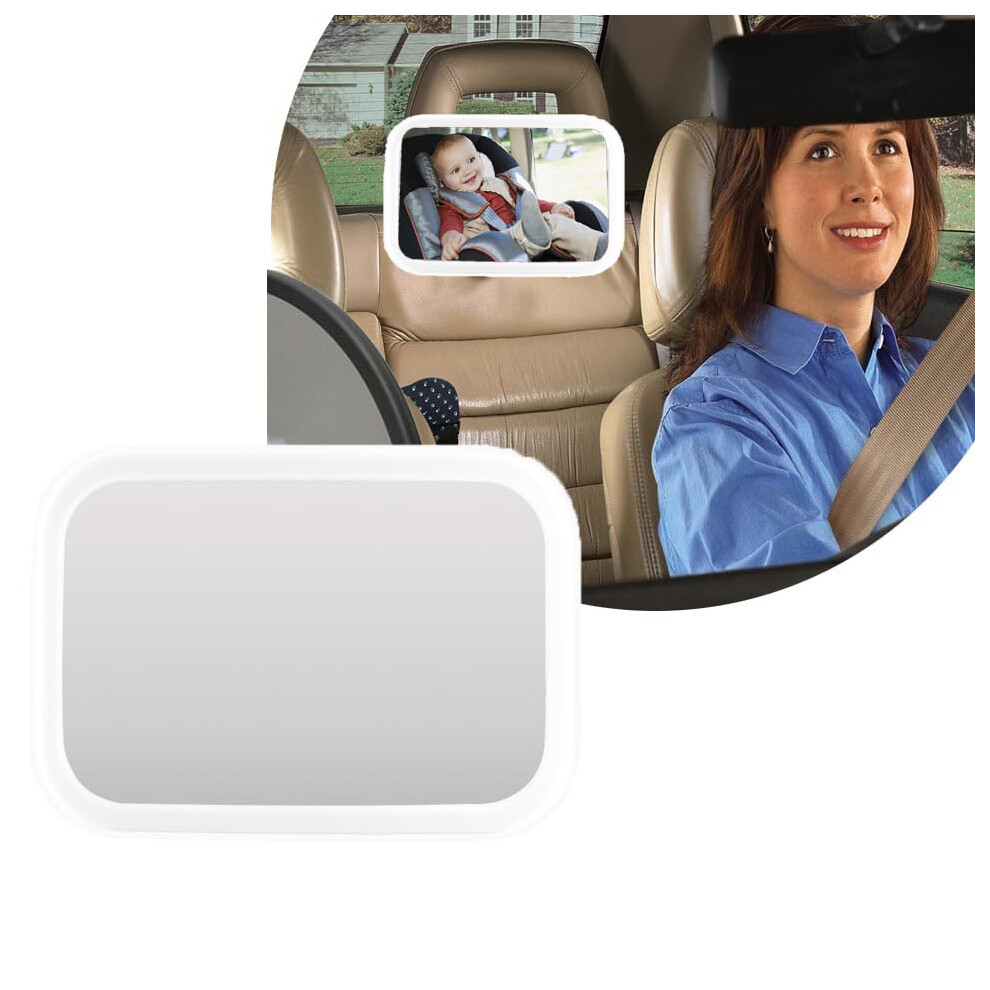 Ilulala Baby Car Mirror With Light - 360 Adjustable Rear Facing Seat Mirror, Voice Control Safety, Wide Crystal Clear View, Shatterproof, Fully Assembled