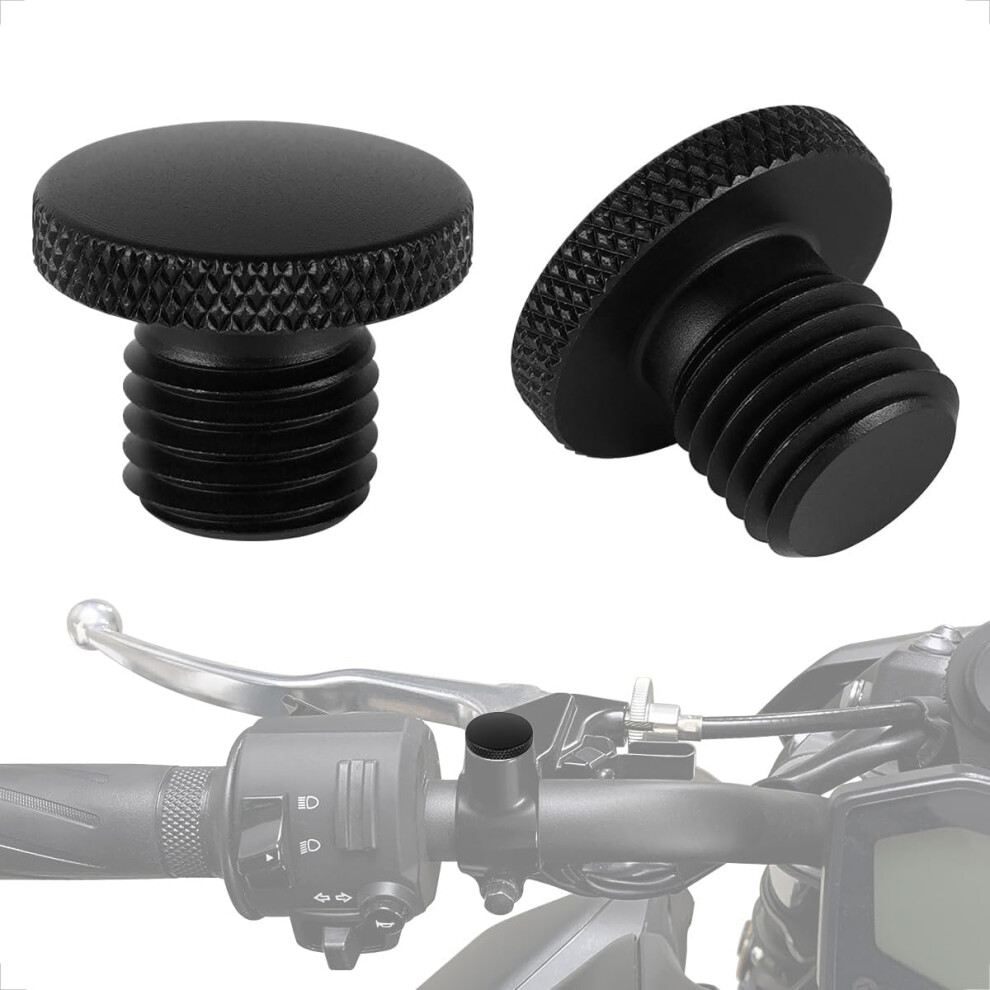 Evermotor Motorcycle Mirror Blanking Plugs Bolts M10 For Motorbike Cnc Aluminum 10Mm Mirror Blanks Screw Clockwise Thread X1 +Reverse Thread X1 Black 5051226447235