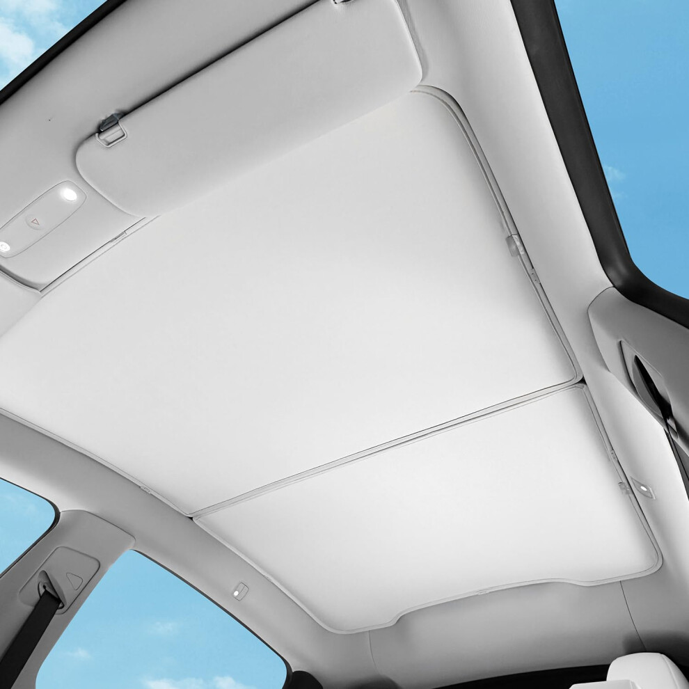 Topabyte Sunshade Roof For Tesla Model Y Juniper 2026 2025 Upgrade Ice Crystal Foldable Car Glass Sunroof Shade Sunshades Heat Insulation Cover Roof 5051226479595