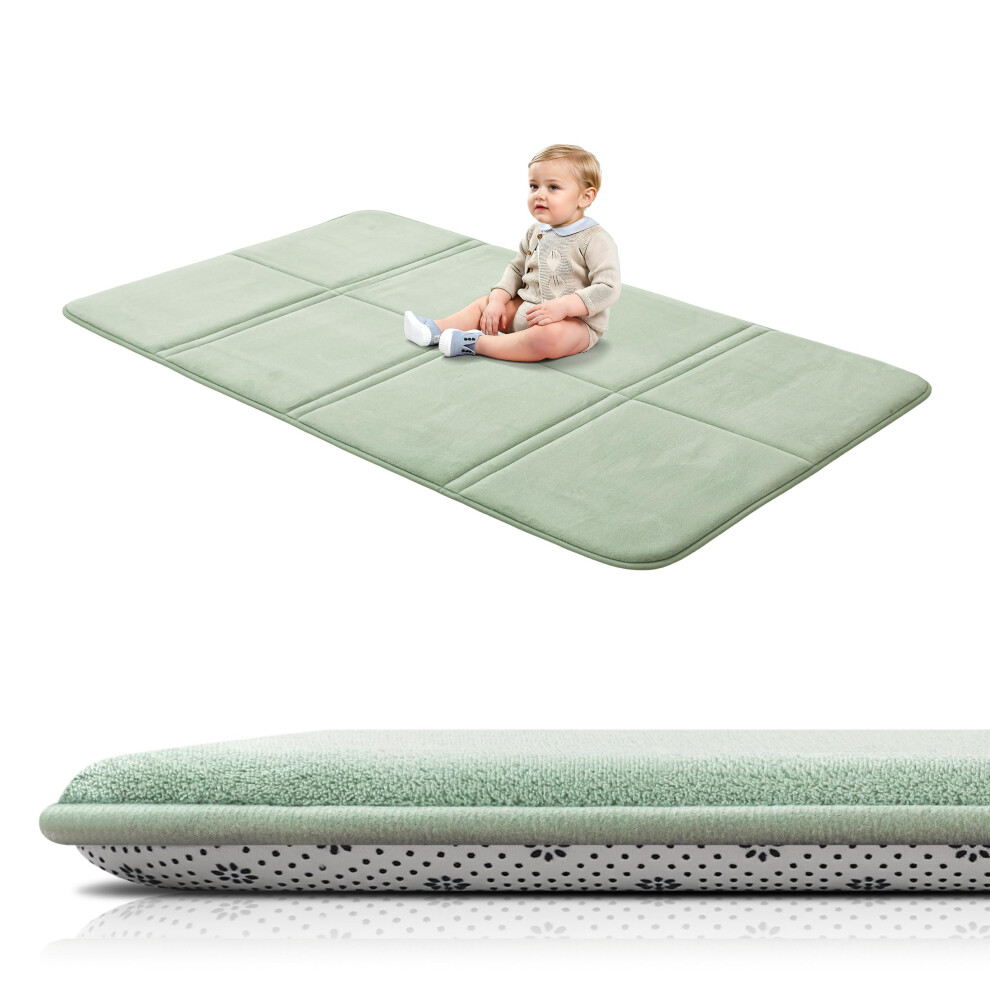 Bybyme 3Cm Thick Baby Play Mat For Floor, 80 * 150Cm Foldable Playpen Mat With Non-Slip Backing For Infant, Kids And Toddler Crawling
