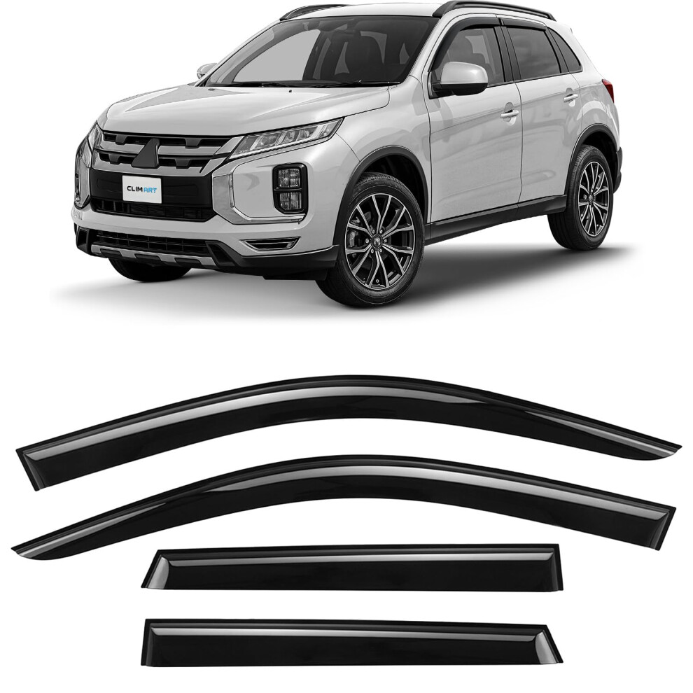 Clim Art Tape-On Wind Deflectors For/Compatible With Mitsubishi Asx 2010-2023 - Rain Deflector - Car Accessories - Car Wind Deflectors - Sun 5051226487583