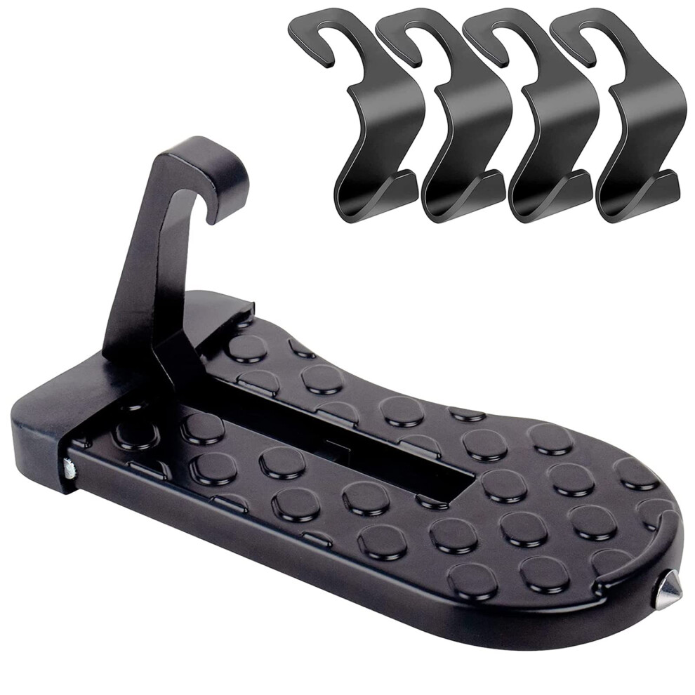 Ctdmj Foldable Car Door Pedal Car Pedal Door Step Running Boards And 4 Car Seats Hooks Car Pedal Aluminium Alloy With Safety Hammer For Suv, Rv 5051226489709