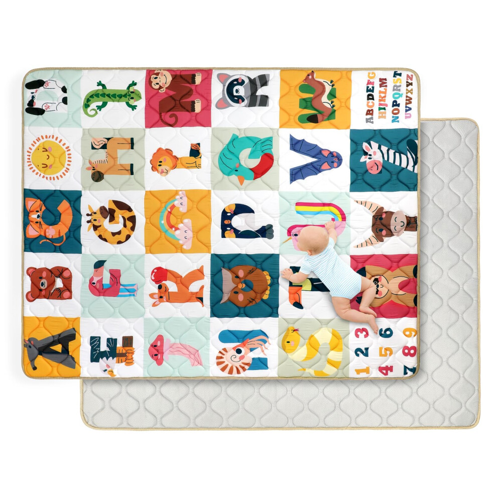 Extra Large Baby Play Mat For Floor 150X180 Cm,Thick Playmats For Babies Kids Toddler,Soft Non-Slip Mat For Crawling & Playing,Machine Washable Decalsweet