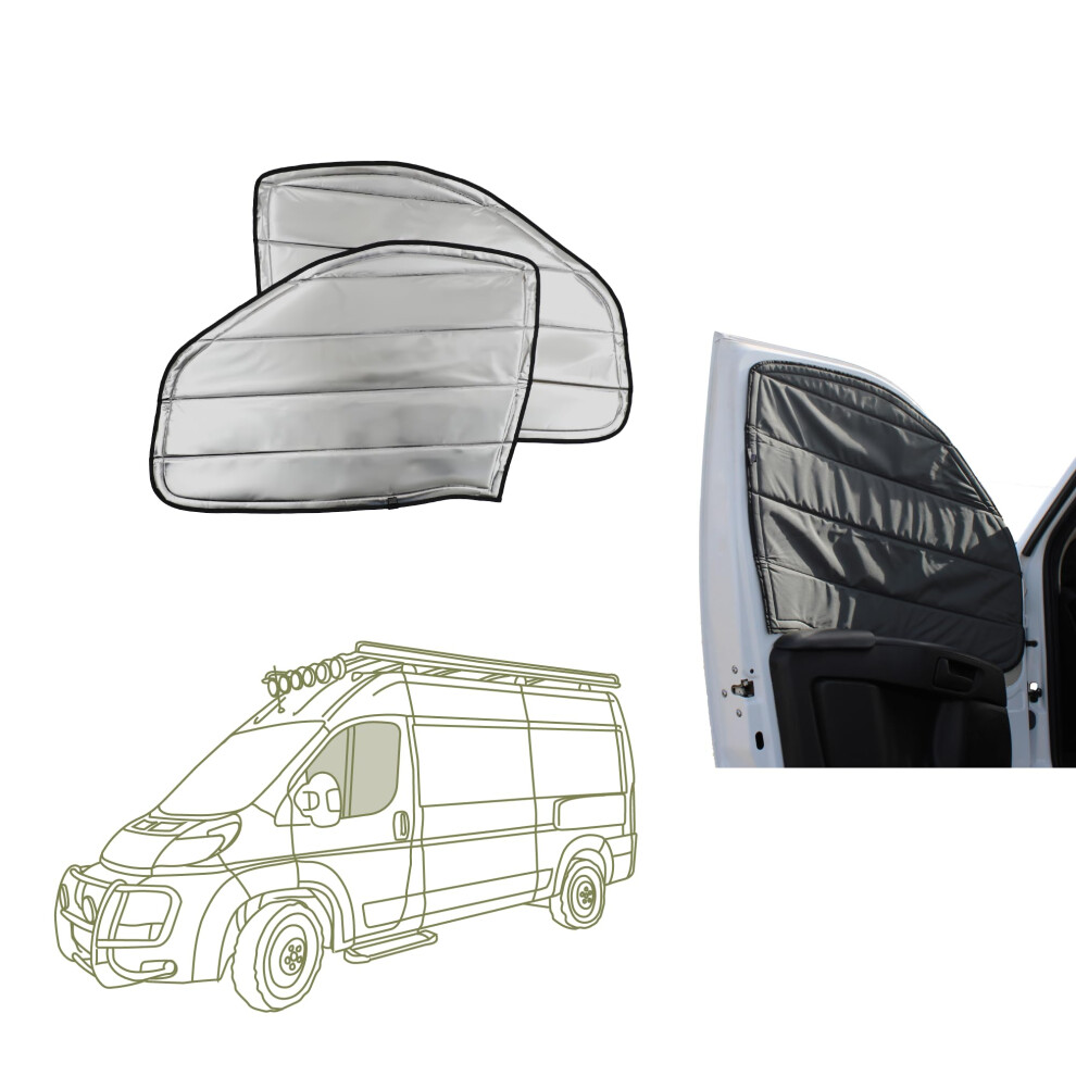 Vanessential Insulated Reflective Blackout Front Door Window Covers Designed For Ram Promaster Van Years 2014 To Current Model (Pair) 5051226478086