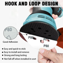 44pcs 125mm 8-Hole Hook and Loop Sanding Discs Sandpaper Red Round 80 Grits Sandpaper for Random Orbital Sander