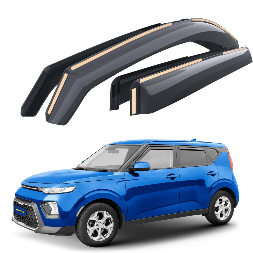 Goodyear In-Channel Wind Deflectors For/Compatible With Kia Soul/E-Soul 2019-2026 Suv (Iii) - Car Accessories 5051226487415