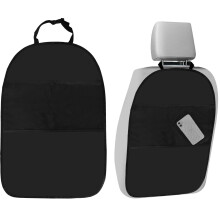 Car Seat Protector for Kids - 2-Piece Waterproof Back Seat Kick Mat, Oxford Fabric Anti-Dirty Seat Cover with 2 Mesh Pockets
