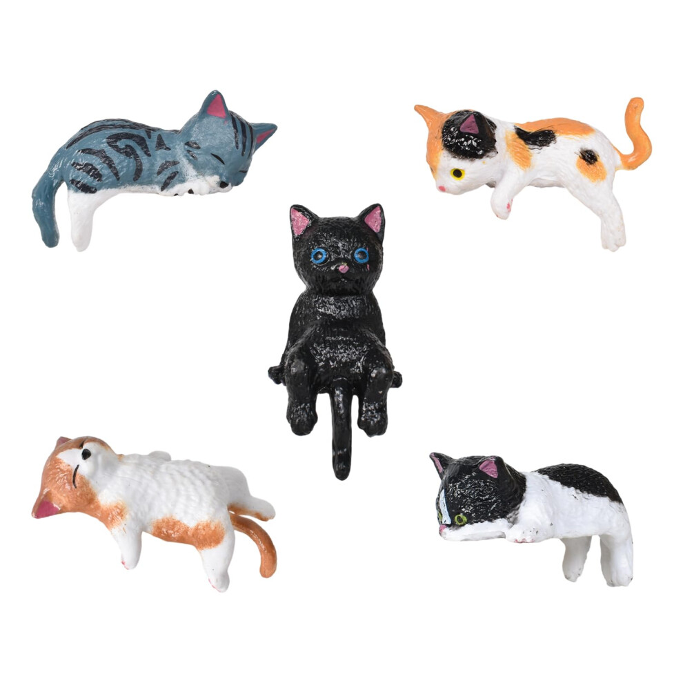Cat Figurines Playset, Realistic Cat Figurines, Cats Cake Toppers, Dollhouse Mini Cats Figures 5051226466854