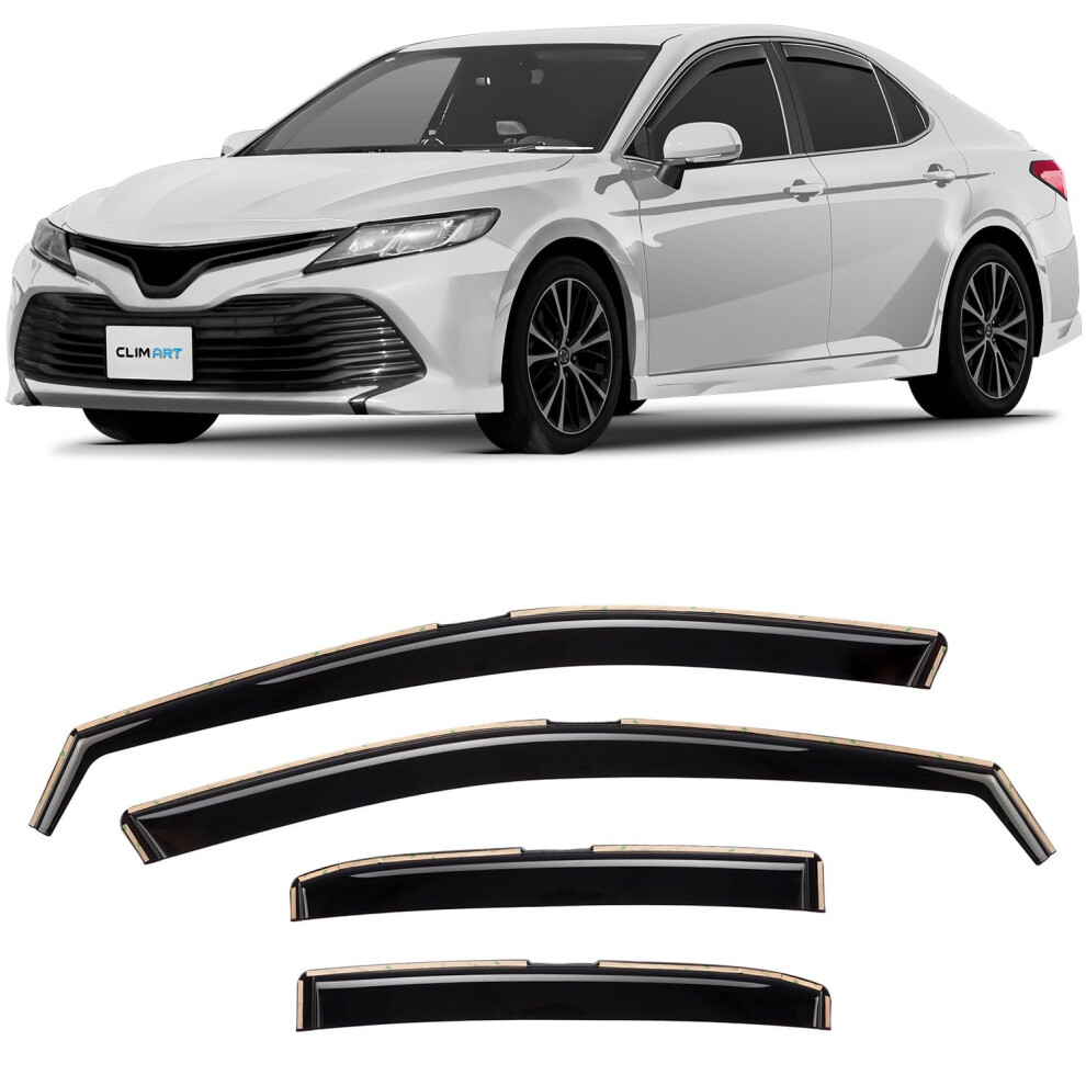 Clim Art In-Channel Wind Deflectors For/Compatible With Toyota Camry 2018-2024 Sedan - Rain Deflector - Car Accessories - Car Wind Deflectors - Sun 5051226485930