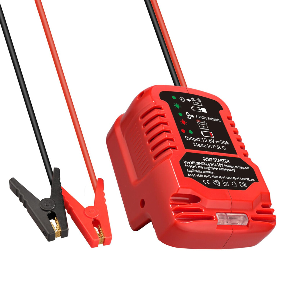 For Milwaukee M18 18V Battery Car Jump Starter Adapter, Jumping Starter For 12V Car Up To 3.5L Gas Or 3.5L Diesel Engine 5051226471803