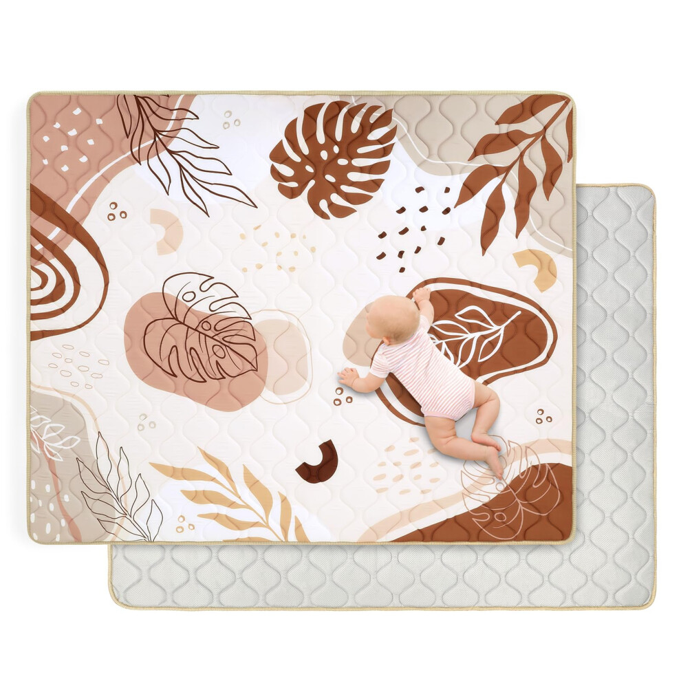 Extra Large Play Mat For Floor 150X180 Cm,Thick Playmats,Soft Non-Slip Mat For Crawling,Machine Washable Portable Playpen Mat Pad For Tummy Time,Boho Decalsweet