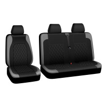 TOYOUN Van Seat Covers Universal Fit Most Trucks Vans Lorry PU Leather Front Seat Cover Single & Double Passenger Seat Cover Accessories 2+1 Seat